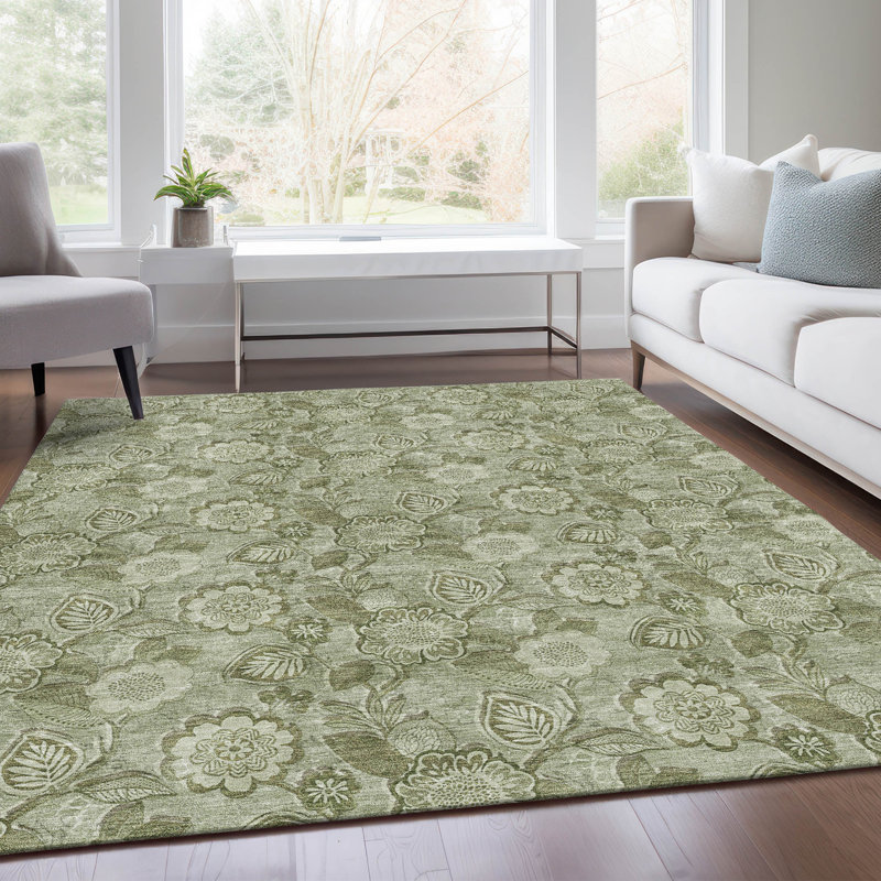 Tapis intérieur / extérieur Xhevrie lavable à la machine, Rectangle 2 pi 6 po x 3 pi 10 po