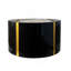 Table basse cylindrique noire et ronde en verre noir avec effet miroir en poudre dorée, motif de marbre, table d'appoint, décoration intérieure moderne, espace de vie compact.