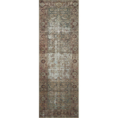 Georgie Oriental Moss/Salmon Area Rug