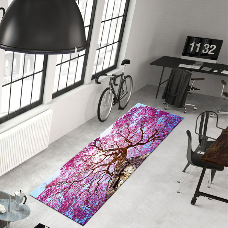 Soft Goblen Fabric Rug with Subtle Geometric Pattern Ideal for Adding Elegance to Your Living Area, Rectangle 2'7" x 6'6"