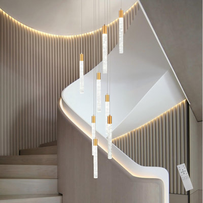 Elivia Modern Dimmable LED Large Staircase Cluster Pendant Light Chandelier