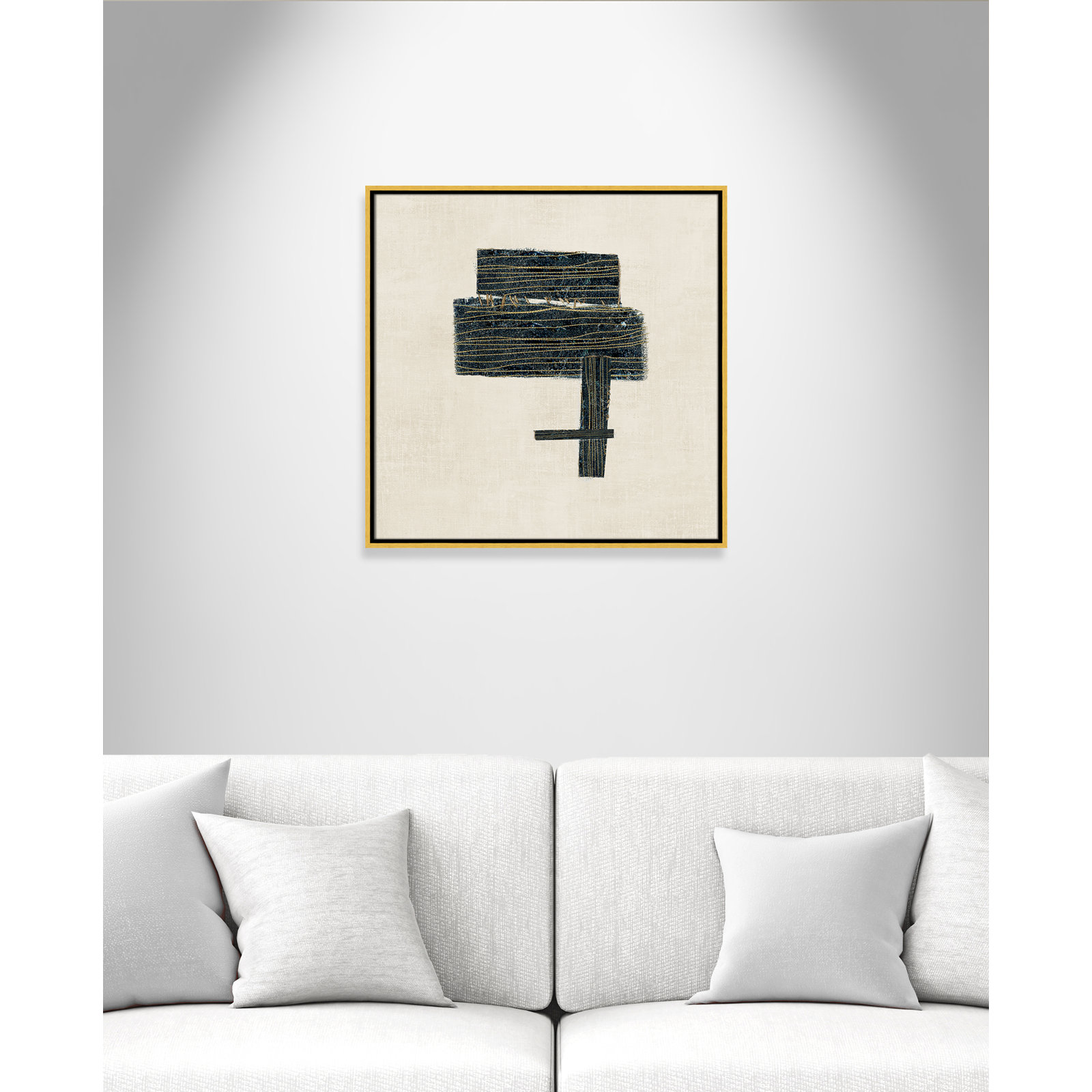 Stiched I Print by , 25.5" H x 25.5" W, Gold
