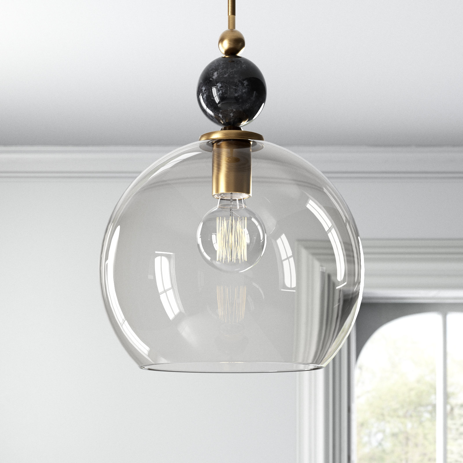 Rosalee Single Light Glass Pendant