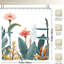 Rideaux de douche à motif floral tropical, 71 × 71-457368898