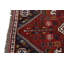 Tapis décoratif en laine rouge shiraz de conception unique 3 pi 5 po x 4 pi 11 po noué à la main 2010s