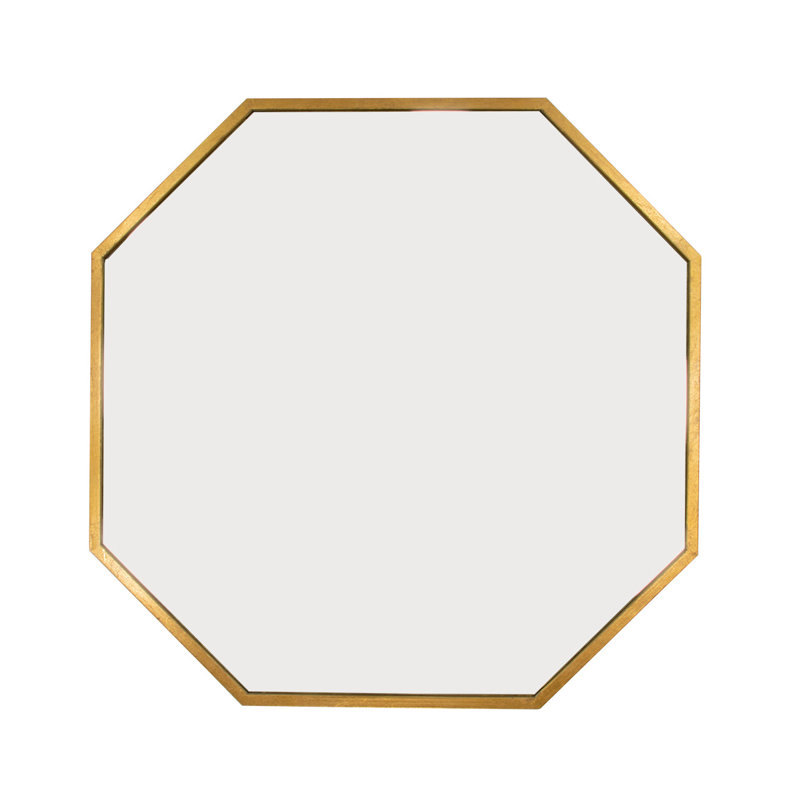 Uku Flat Metal Wall Mirror, Gold Leaf