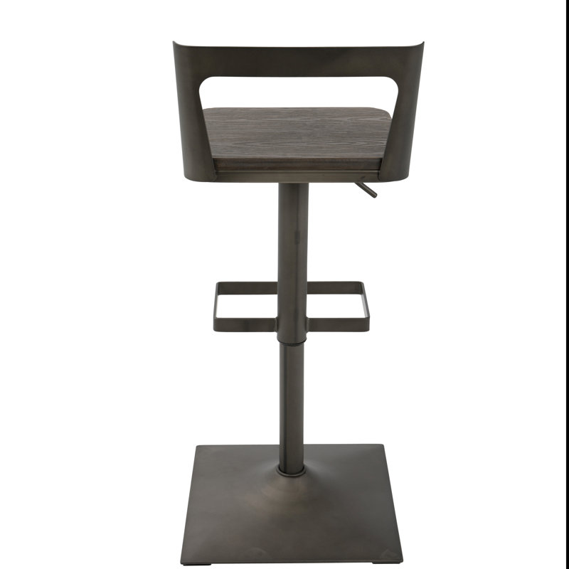 Flagler Swivel Adjustable Height Counter Stool with Metal Frame, Antique/Espresso