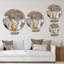 Or et vagues de marbre noir III - art mural moderne en cercle métallique-68850012