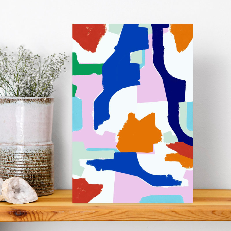 Art contemporain abstrait coloré et audacieux, H 18 po x l 12 po