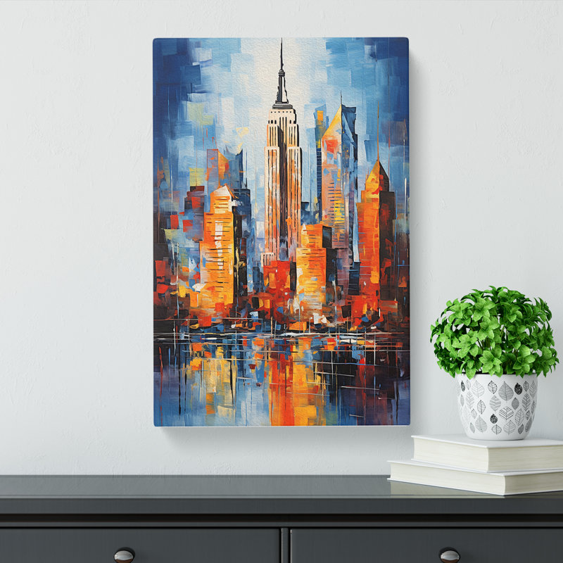 Empire State Building Abstract Art - Wrapped Canvas, 76cm H x 50cm W x 3cm D
