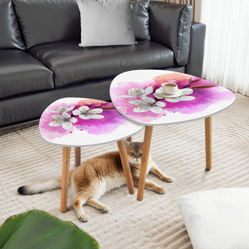 Ensemble de 2 tables basses gigognes Triangle