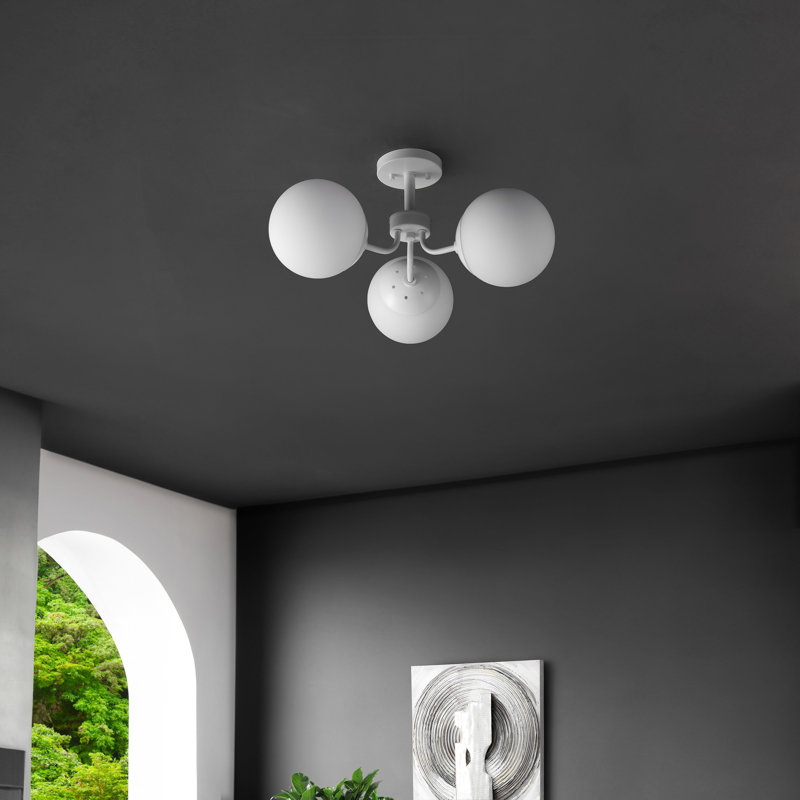 Semi Flush Mount, White