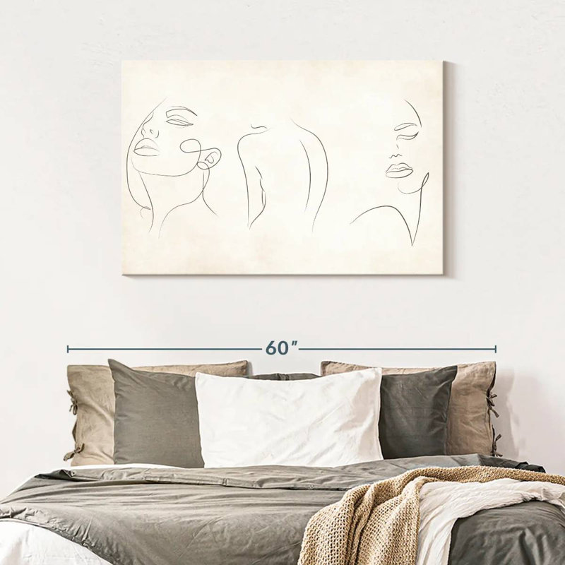«One Line Woman», reproduction sur toile, H 30 po x l 45 po x P 1,25 po