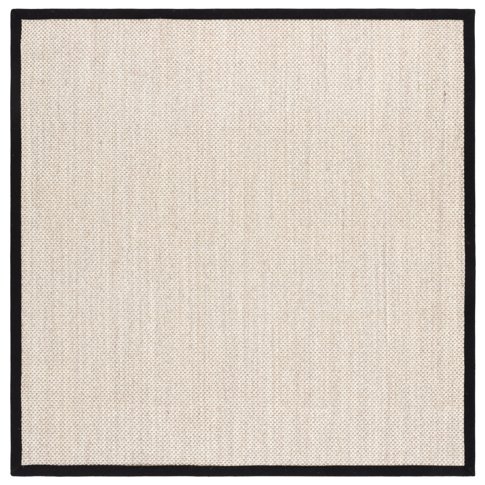 Torbin Marble Black Jute Rug, Square 6'
