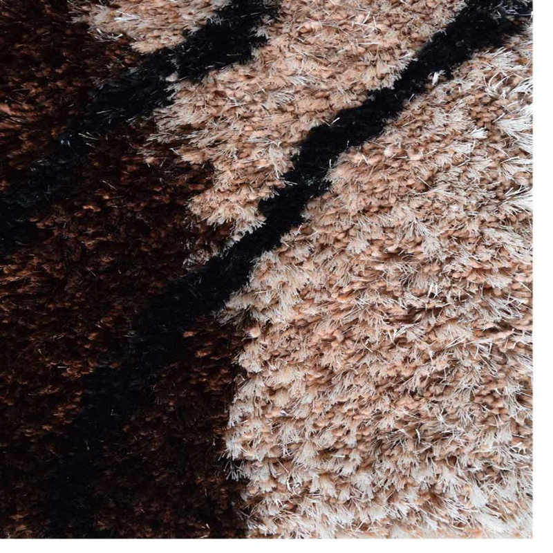 Tapis beige/brun fait main abstract Heller, Rectangle 4 pi x 6 pi