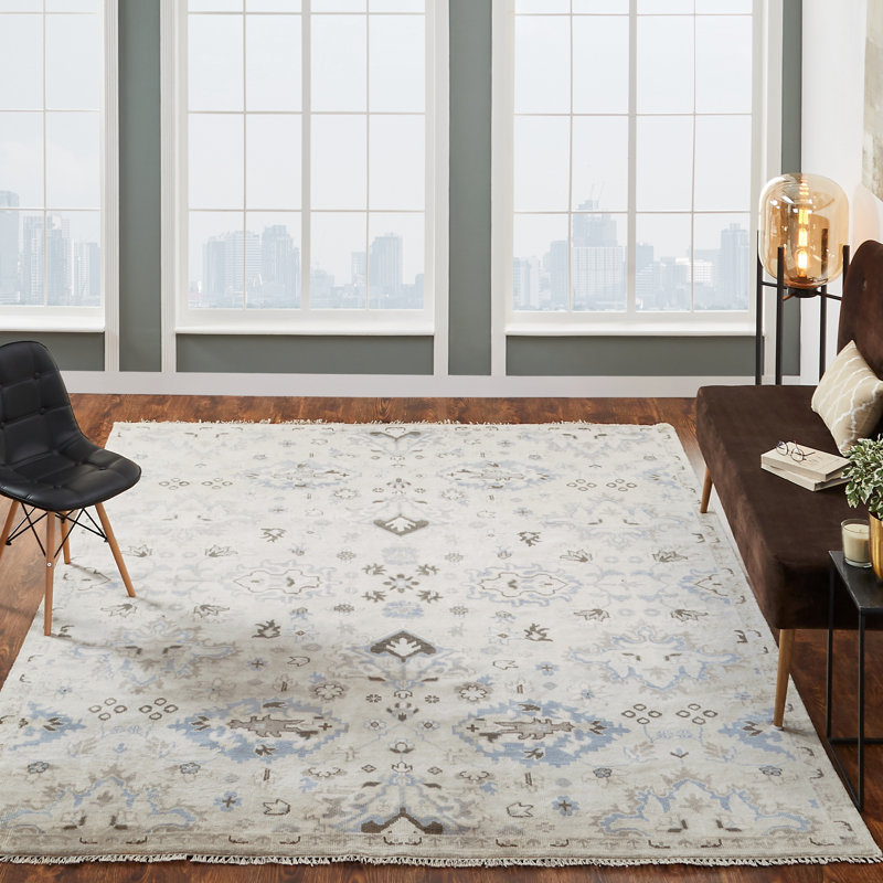 Hand Knotted Wool Oriental Indoor Rug, Rectangle 10' x 14'