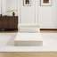 Canapé d'angle modulaire convertible avec oreiller intégré, revêtement en molleton blanc à motifs circulaires, sans assemblage, rembourrage haute résilience, mousse à mémoire de forme haute densité, à monter soi-même.-765511302-765511324