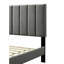 Grand lit dispersé dans une boîte, tête de lit en tissu gris, P 81,8 po x l 64 po, H 42,5 po, Paramount avec charge: 63,73 po de largeur, 43,53 po de hauteur, profondeur