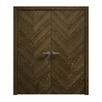 Portes doubles intérieures intérieures | Ego 5005 | Cadre de panneau intérieur en bois massif | Portes modernes pour placard