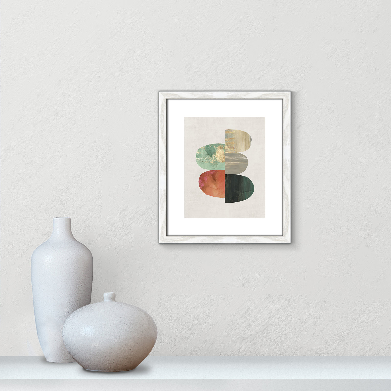 Evolving Energy I - Painting Print, Picture Framed Paper, 15" H x 13" W, Silver