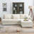 Modern L-Shaped Sofa With Reversible Chaise And 3 Pillows-1277257009