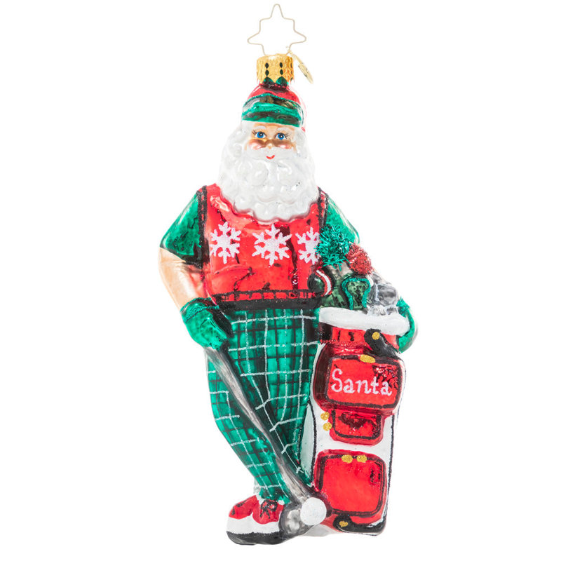 Père Noël joyeux golfeur