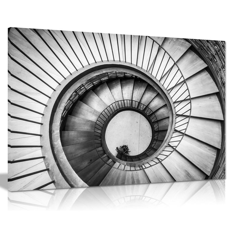 Spiral Stairway - Wrapped Canvas Print, 51cm H x 76cm W