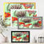 Fleurs tropicales rétro - impression sur toile-59915756-59987215
