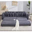 Canapé modulaire en L 110,75 po, canapé modulaire en velours côtelé, avec repose-pieds mobile, porte-gobelets, 8 coussins décoratifs, poche latérale, déplier dans un lit-656481728