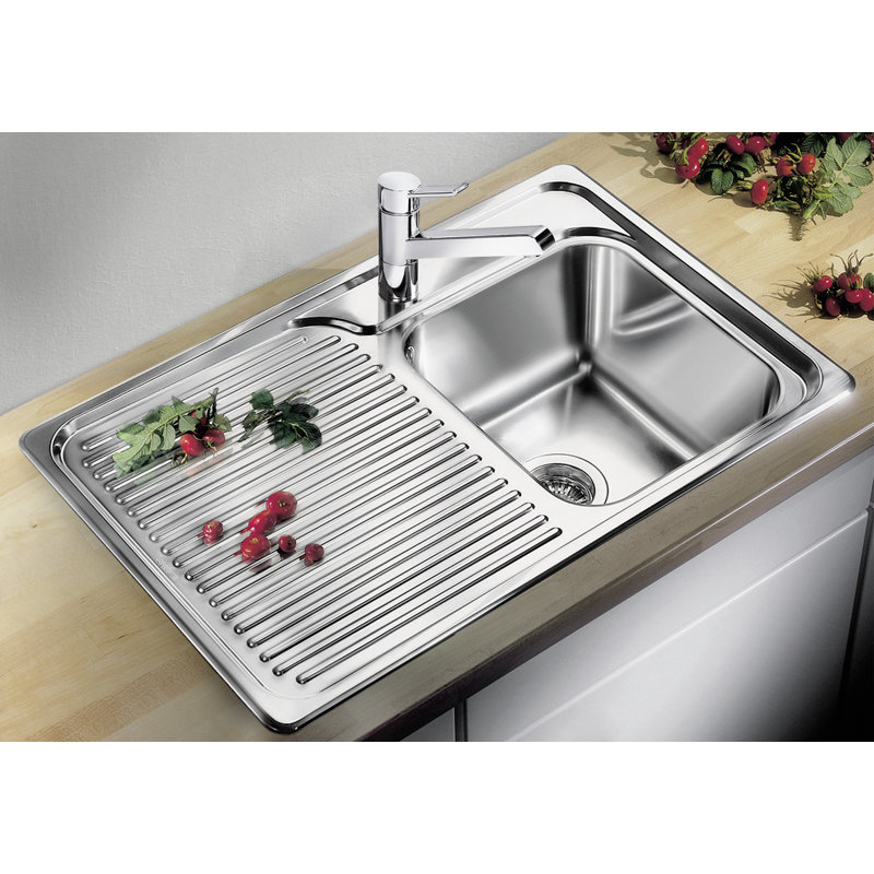 Classic Single Bowl Inset Kitchen Sink, Right