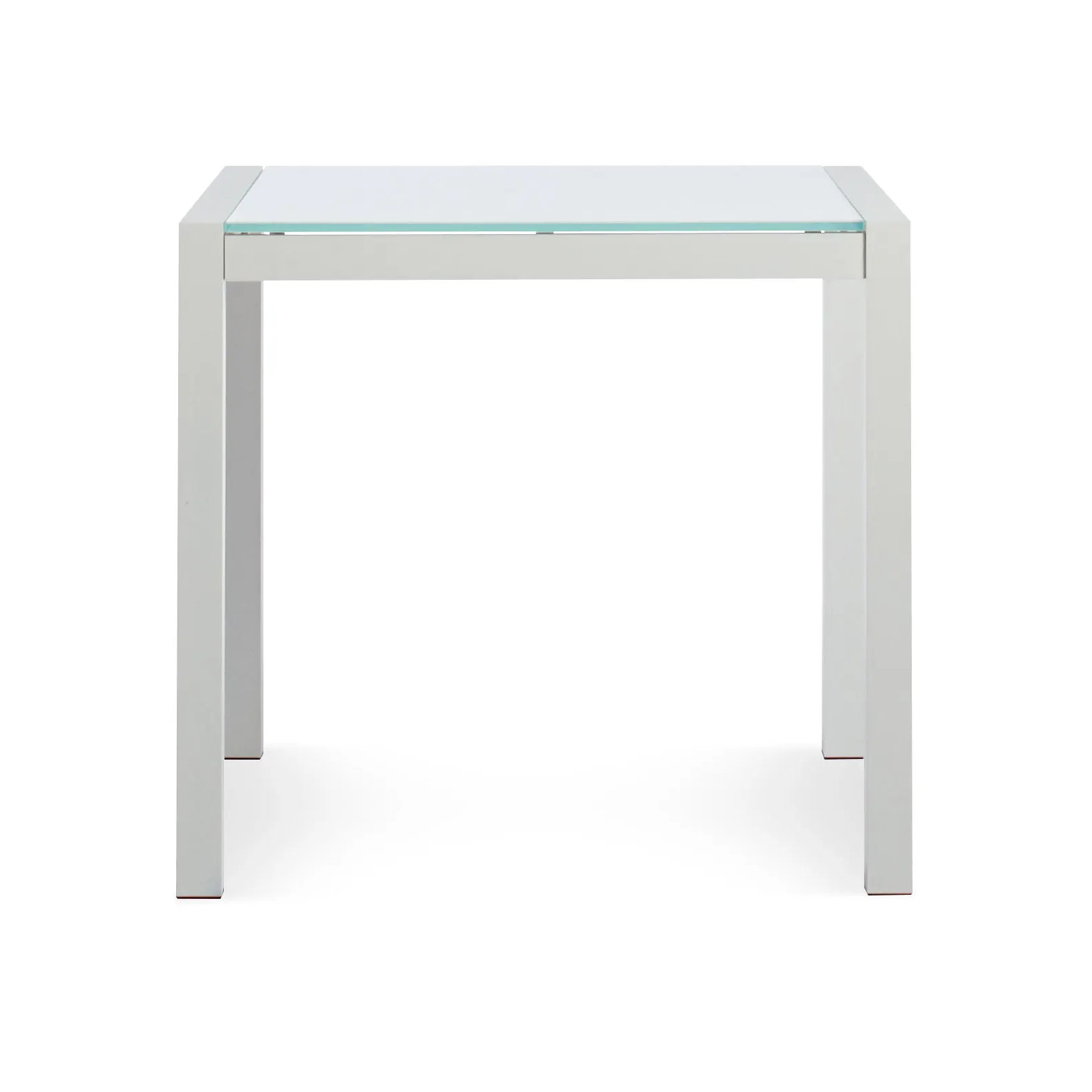 Skiff Glass Outdoor Dining Table, White, 35" D x 35" L
