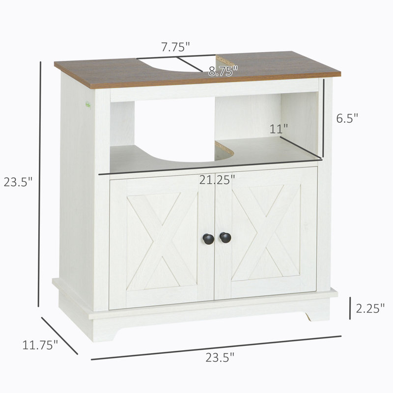 Meuble-lavabo à piédestal simple 23,50 po avec base de meuble-lavabo simple 23,50 po