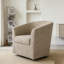 Faux Leather Swivel Barrel Chair-368097829