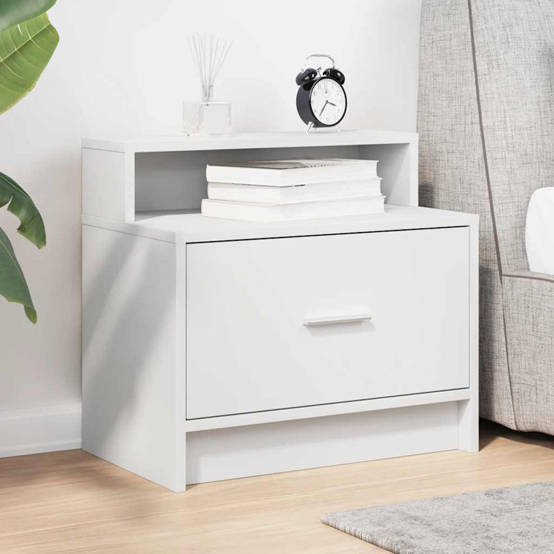 Asira 51cm W Manufactured Wood Bedside Table, Set of 2, White