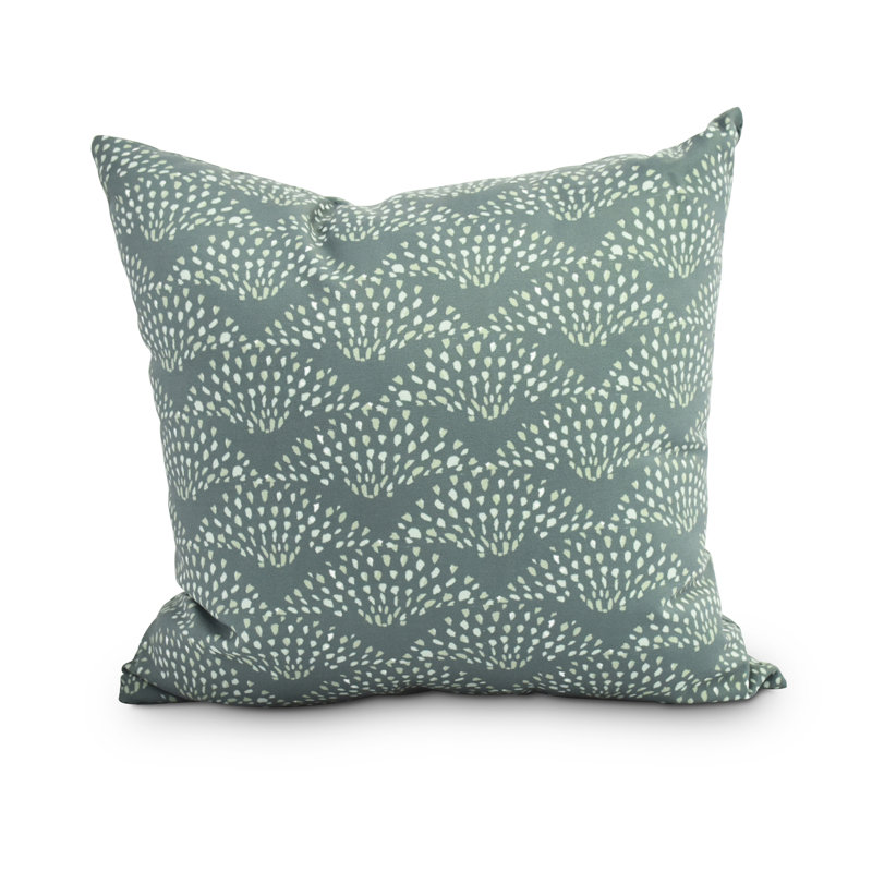 Housse et insert de coussin carré Fickle Florals Fan Dance, 16 po x 1 po, Gris