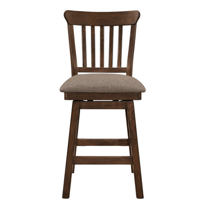 Chaises pivotantes brun foncé pour une hauteur de comptoir de 2, siège de salle à manger confort de 250 lb
