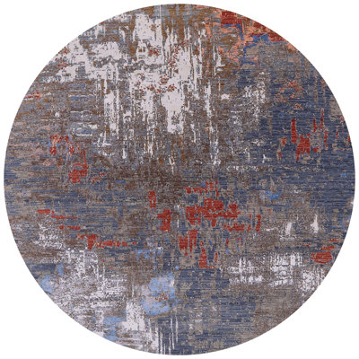 Tapis abstrait gris / bleu / rouge Bradgate
