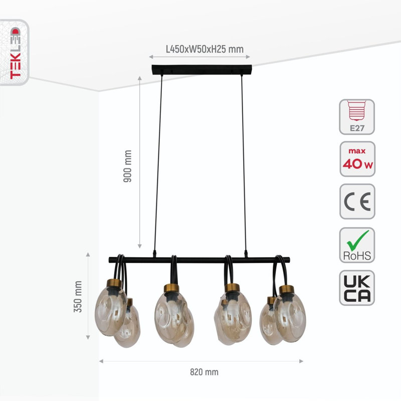 Alezander 8 - Light Kitchen Island Chandelier