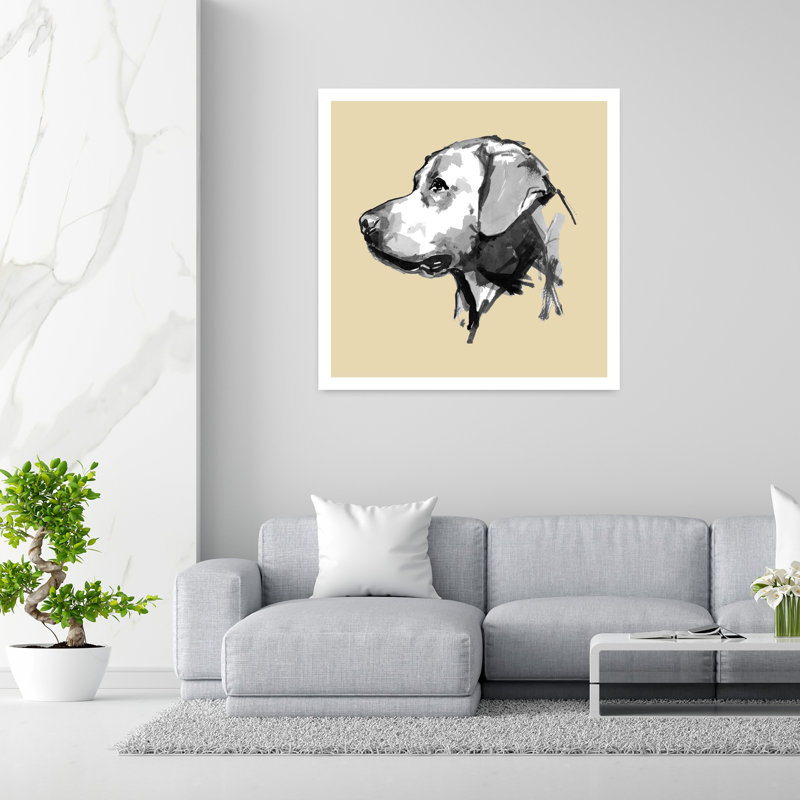 Art contemporain, art mural chien contemporain, H 48 po x l 48 po