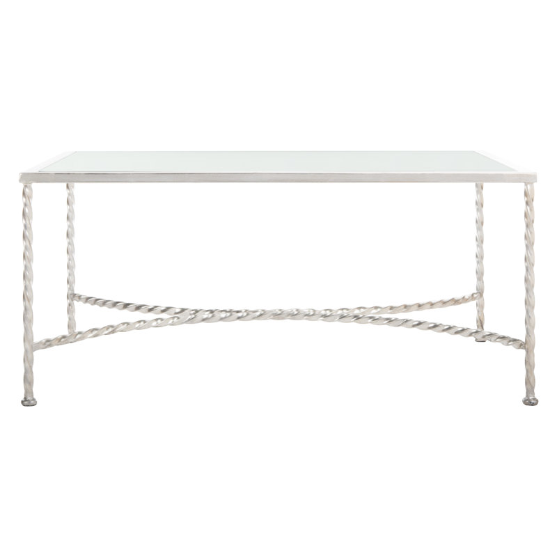 Keely Glass Top Coffee Table, Silver