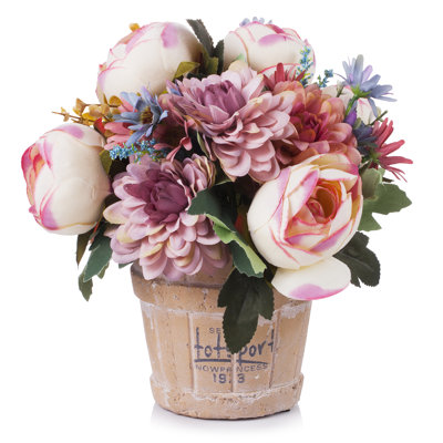 Faux Silk Daisy Arrangement in Pot