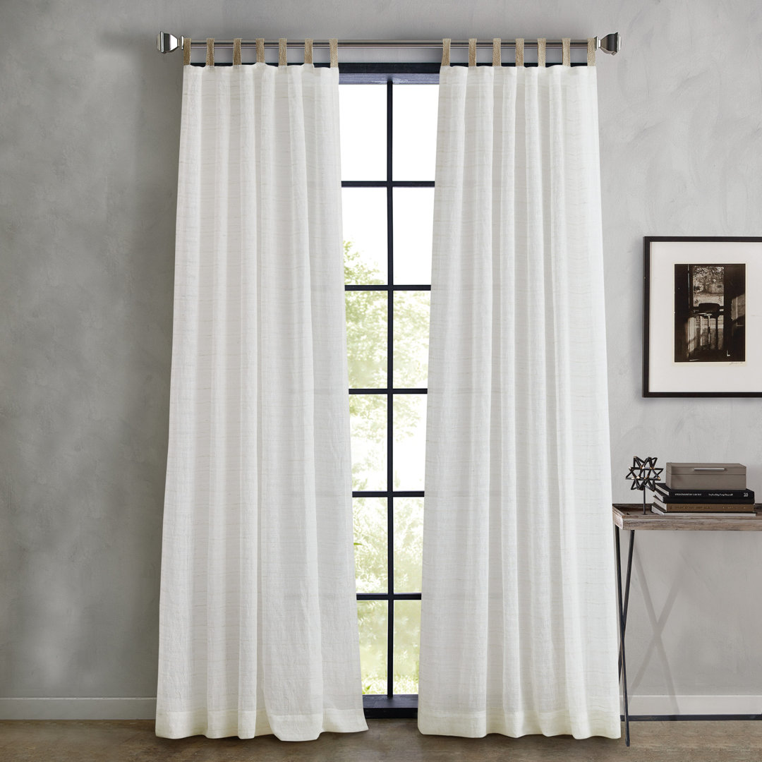DKNY Antigua Jute Tab Curtain Panel Pair Linen (Set of 2) DKNY Size per 