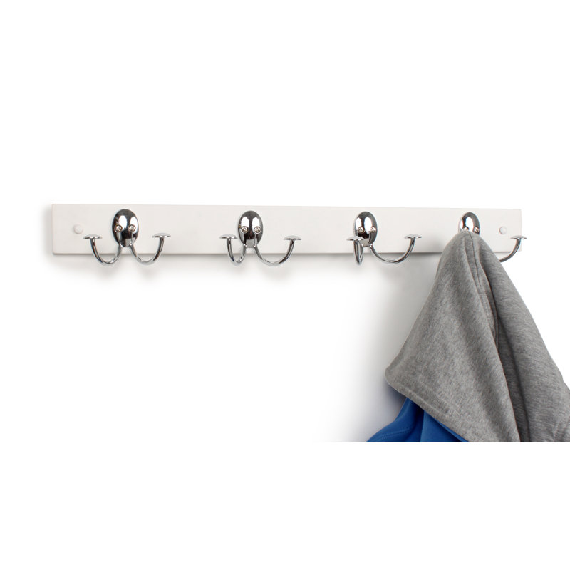 Portemanteaux mural Stratford, Blanc / Chrome
