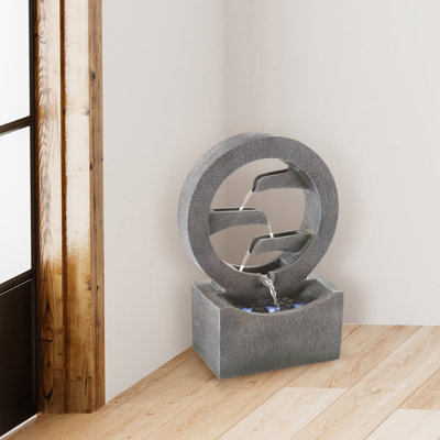 Weather Resistant Floor Fountain with Light