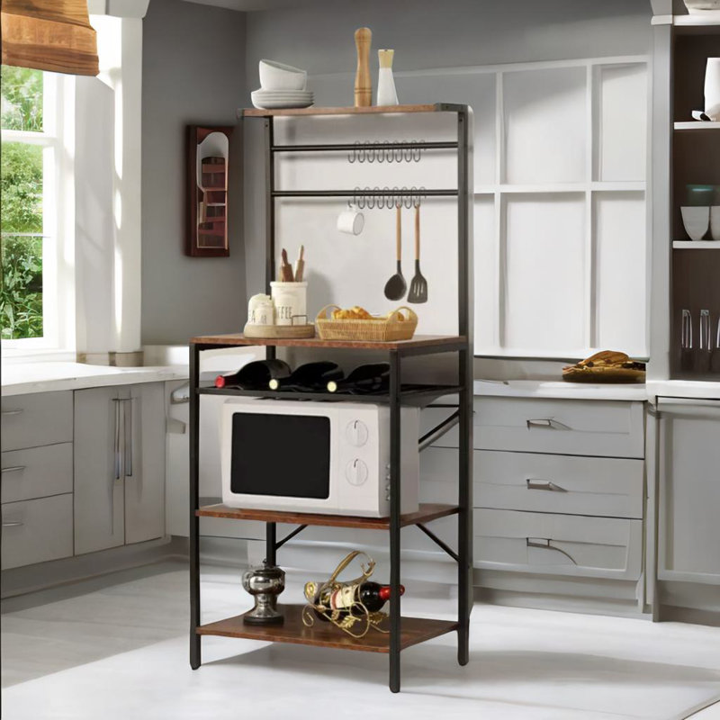 Anastasios Industrial 5 Tier Kitchen Baker's Rack With Storage Shelves
