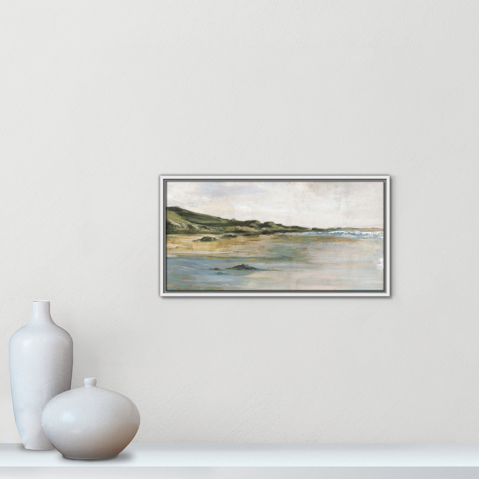 Cordoba "Tide's Edge" Print, 13.5" H x 25.5" W, White