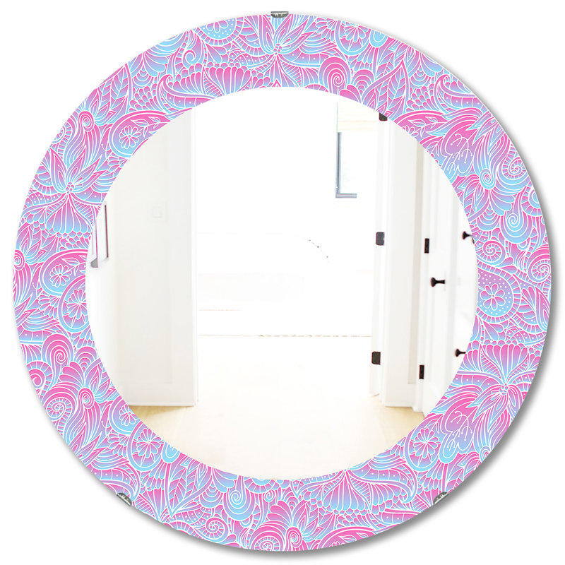 Miroir d'appoint sphérique 7 bohémien et éclectique, H 31,5 po x l 31,5 po