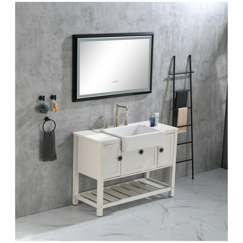 L 24 po x l 19 po avec lavabo blanc / lavabo à tablier frontal