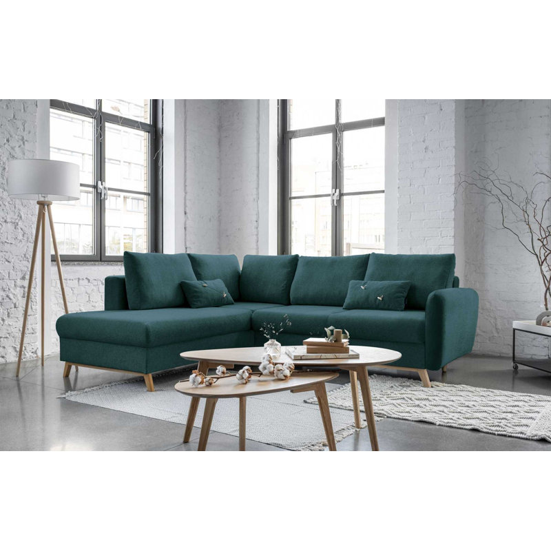 Scandic Lagom 6 Seater Sofa Bed, Left facing, Turquoise