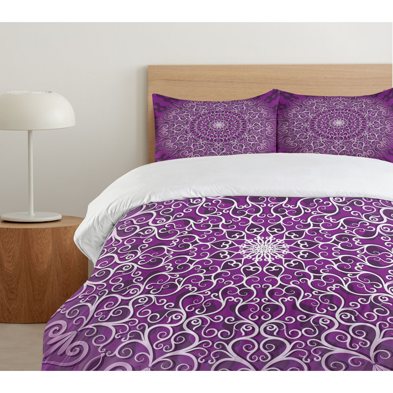 Mandala Modern & Contemporary Polyester Geometric Shapes Duvet Cover, Twin Duvet Cover + 1 Standard Sham